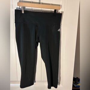 Adidas Climalite Low Rise Knee Length Legging / Black / Size Large